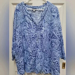 Half Button Up Blouse